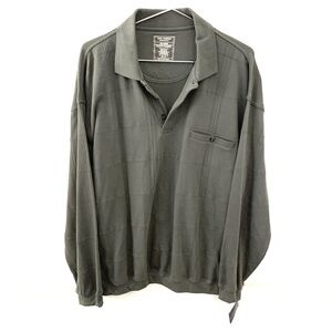 NWT SAFE HARBOR SPORTSWEAR Safe Harbor Long Sleeve Button Down Polo, green